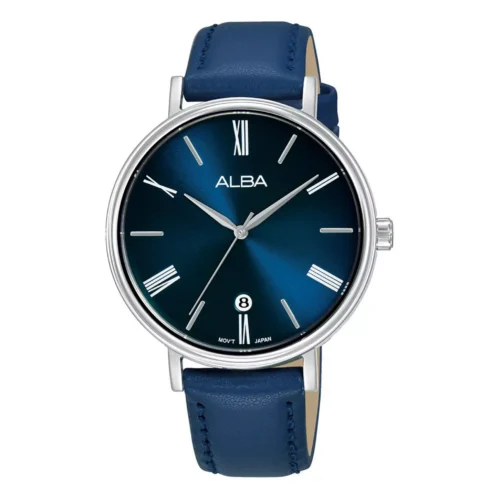 547383-01 Alba 36mm Fashion Watch for Women, Analog, Leather Band, AG8N91X1 -Blue
