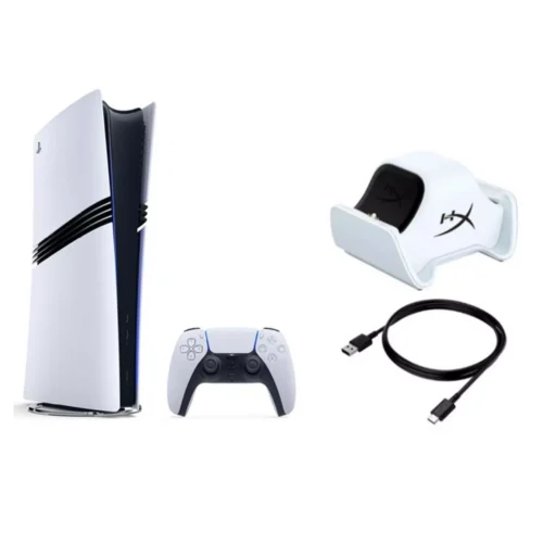Sony PlayStation 5 Pro White Console + HyperX ChargePlay Duo Charging Station