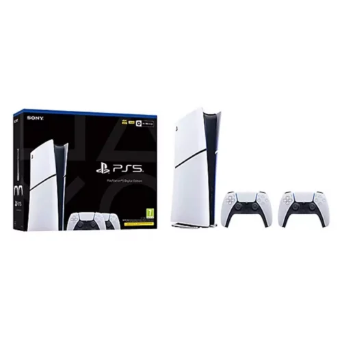 Sony PlayStation 5 Slim Digital Console - Two DualSense Wireless Controllers Bundle, CFI-2016B01Y - White